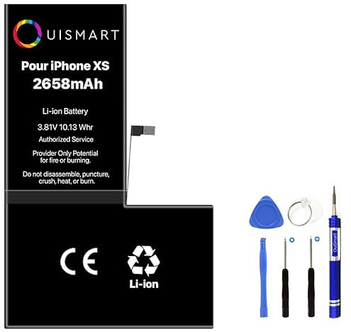 OUISMART® KIT Batterie pour IPHONE (avec Kit Outils, iPhone XS)