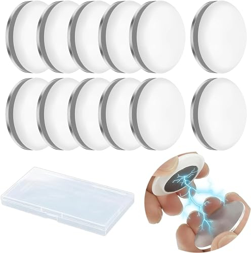 Magnetisch für Vorhänge,10 Stück Duschvorhang-Gewichte, Duschvorhanggewichte, Starke Tischdecken,Duschvorhanggewichte,Magnetische Vorhang Gewichte für Dusche Fenster Vorhang Tischdecken(Weiß Runde)