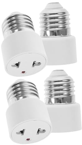 OSALADI 4 Stück Glühbirnen-fassungskonverter Glühbirnen-steckdosenadapter E27-adapter Adapter Für Glühbirne Und Lampenfassung Zum Steckdosenverteiler Abs B22 Polarisiert Lampenkopf Weiß