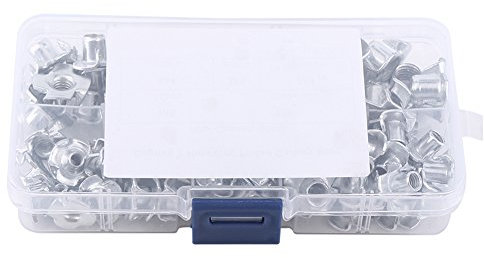 écrous en T pour Prises D'escalade 15 × 8 × 3 90 Pièces en Acier au Carbone M3 M4 M5 M6 M8 écrous à Quatre Dents Inserts Aveugles écrou pour Meubles en Bois écrous en T pour