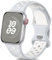 Epova Sport Cinturino in Silicone Compatibile con Apple Watch 44mm 42mm 45mm 46mm 49mm, Traspirante Cinturini di Ricambio per iWatch SE Series 10 9 8 7 6 5 4 3 2 1,Beige/Bianco, Piccolo