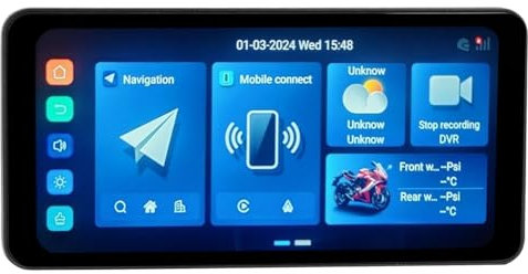Bnineteenteam de Navegación para Motocicleta, Navegador GPS para Motocicleta de 7 Pulgadas para Auto Car Play de Navegación con Pantalla Multimedia para Viajar a Diario