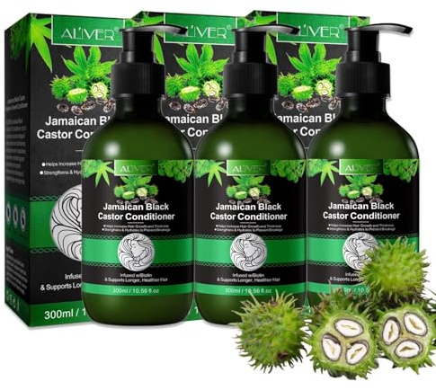 P-Beauty Rizinus Conditioner 3x300ml, sanfte Haarspülung, Rizinusöl - repariert Haarschäden, fördert das Haarwachstum, Bio & Vegane Haarpflege & Kopfhautpflege, Spülung für alle Haartypen