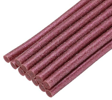 sourcing map Mini Hot Glue Sticks for Glue Gun 7mm x 100mm Glitter Red 12pcs