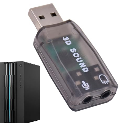 USB-Soundkarten-Adapter, USB-Audio-Adapter - USB 2-in-1 externer Stereo-Sound-Adapter | Mikrofon-Kopfhörer-Audio-Adapter für PC und Laptop zum Ansehen von Filmen, Fernsehen