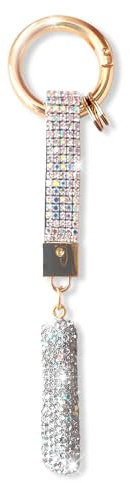 ZVRSUA Porte-clés Alphabet Diamant Argenté Femme, Mignon et Brillant,Clés de Voiture Accessoire de sac à dos, Cadeaux Personnalisés(I)