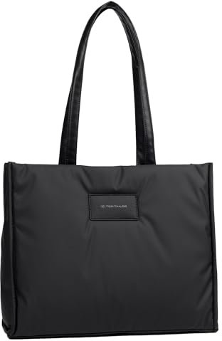 TOM TAILOR Patti Damen Shopper Umhängetasche Reißverschluss Klein Schwarz