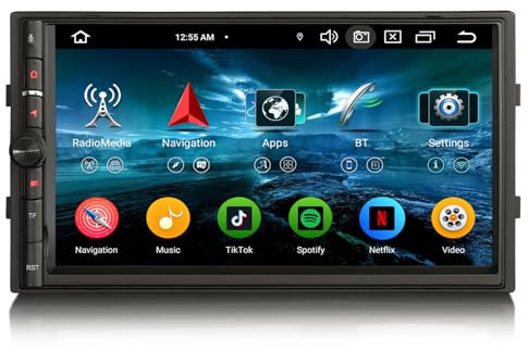 GONFEN 7 Pulgadas 8-Núcleos 4GB RAM+64GB ROM Android 13 Radio Coche Bluetooth 2 DIN para Nissan con GPS Navegador Inalámbrico Carplay Android Auto WiFi 4G Pantalla táctil Dab+ FM RDS DSP OBD2 DVR