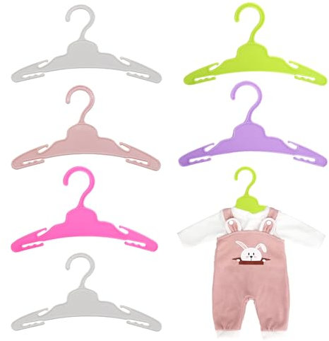 Puppenkleiderbügel, Kleiderbügeln für Puppenkleidung, Kleiderbügel für Puppen, Zubehör für den Puppenhaushalt, Geeignet zum Aufhängen von Puppenkleidung, 6 Stück, 17.5cm x 10.5cm