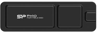 Silicon Power 256GB PX10 USB-C 3.2 Gen 2 Portable SSD (Black)