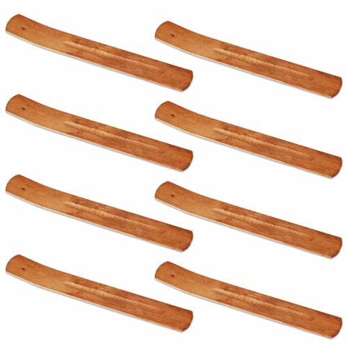 8pcs Porte Bâtonnets Encens, 24,1 cm de Longueur Porte-Encens Récupérateur de Cendres Organisateur de Bâtonnets d'Encens en Bois pour Spa Cadeau de Yoga, Trou de 2 mm de Diamètre
