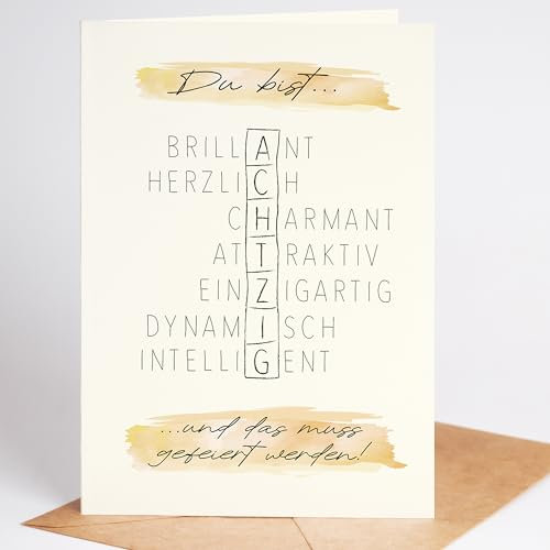 Lovely Cards - Rätselkarte - Geburtstag Karte Mann Frau 80 Jahre - schöne Karte zum Geburtstag Oma Mutter - Grußkarte A6 (80 Jahre)