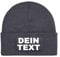 NIMAMA Unisex Erwachsenen Mütze Beanie Bedrucken Lassen - Mit Wunschtext personalisiert - Individuell als Geschenk für Herren und Damen selbst gestalten - Dunkelgrau