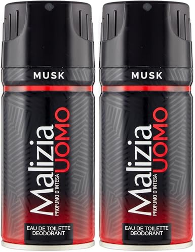 Malizia Deo Spray Uomo Musk, 150ml (Confezione da 2)