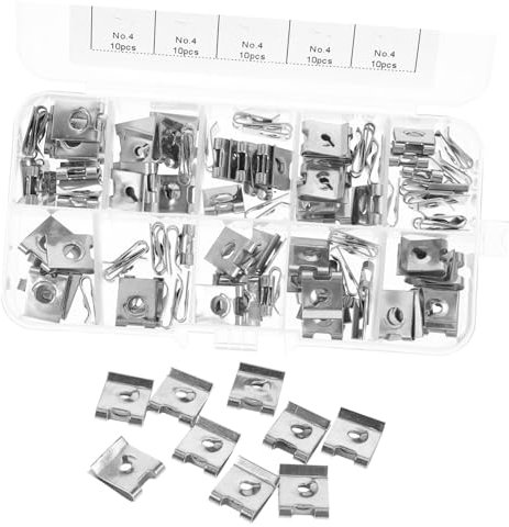 DRESSOOS Lot De 100 Clips De Fixation En U En Zinc Blanc Pour Panneaux Décoratifs Intérieurs