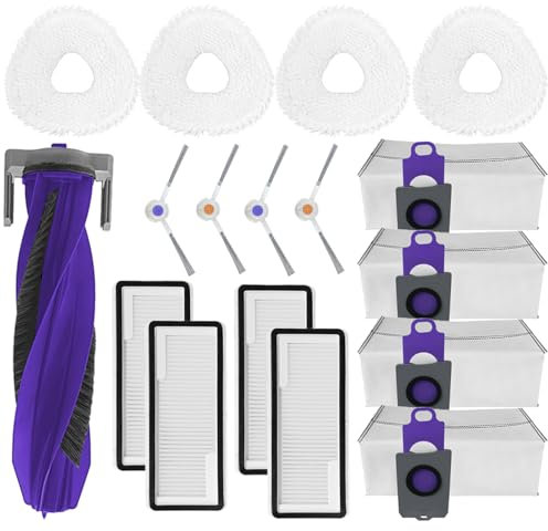 Dxyue Kit di accessori per aspirapolvere Narwal Freo Z Ultra, 1 spazzola a rullo, 4 spazzole laterali, 4 filtri HEPA, 4 panni per mocio, 4 sacchetti per la polvere