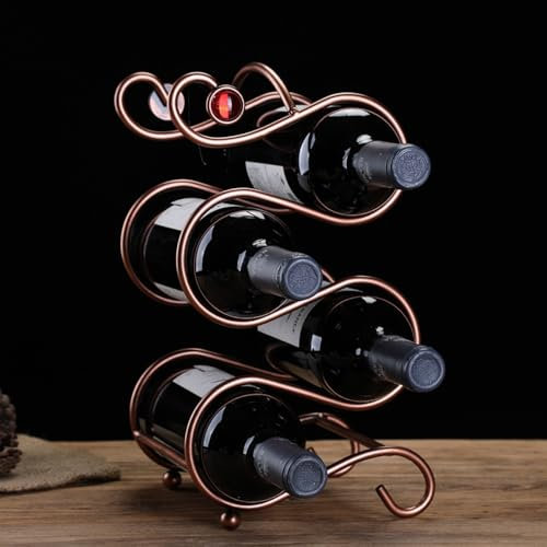 Fantasee Freestanding Wine Racks | Tabletop 4 Bottle Wine Holder | Light Weight Countertop Bottle Rack Novelty Gift for Wine Lover Kitchen Home Decor (4 Bottle)