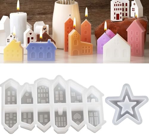 13 Stück Silikonformen Gießformen, Silikonform Haus Gießformen Silikon Weihnachten Silikonform Häuser Silikonformen Gießformen Weihnachten Silikonformen Gießformen Weihnachten zur Weihnachtsdekoration