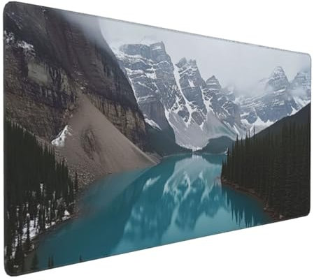 Gaming Mauspad XXL Schneeberg Mousepad 800x400x4mm See Verlängertes Mauspad Schreibtischauflage,Genähte Kanten Mauspad,Verbessert Präzision und Geschwindigkeit Wasserdicht Geeignet für Büro und Spiele