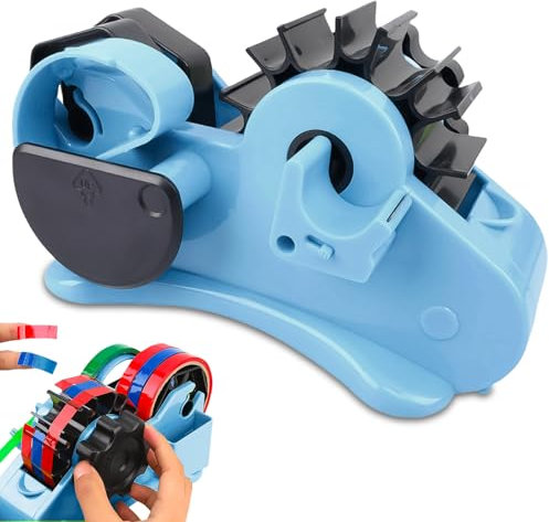 Wärmebandabroller, Mehrfachrollenschnitt klebebandabroller, Klebestreifen Abroller für Bürobedarf halbautomatischer Paketbandabroller mit Fächern Feste Länge 3,5 cm langen Klebestreifen