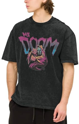 MF Rapper Doom Shirt Rockmusik Tops für Herren Vintage Oversize T-Shirts Lustige Pop-Band Männer Tees für Fans Geschenk, Mf-1, XXL