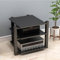 Nordivo HiFi Rack Aus Holz & Stahl,Audio-Video-Regal Mit 3/4/5/6 Ebenen, Audio-Medienständer,Audio-Rack HiFi Regal Hoher Medienschrank,Audio-Tower,Plattenregal Phonoschrank(Black,65cm/25.6in)