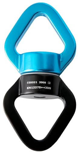 mioosho Kletterwirbel, 30 kN, 360 Grad drehbar, Seil-Drehgelenk, Verbinder, versiegelte Lager, Wirbel für Klettern, Hängematte, Schaukel