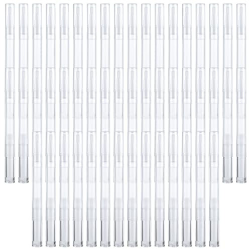 LDHHYH 50Pcs Transparent Twist Pen, 3ml Empty Cuticle Oil Pens with Brush Tip, Refillable Nail Polish Bottle for Homemade Nail Oil, Lip Gloss, Eyelash Growth Liquid