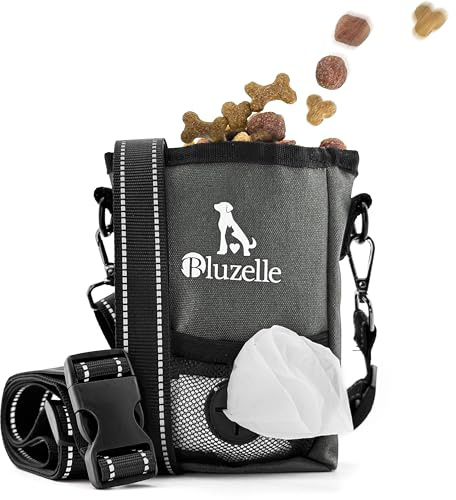 bluzelle SnackKeeper Leckerlibeutel mit Magnetverschluss, 650ml, Grau | Praktische Features für Hundebesitzer