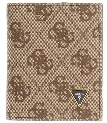 GUESS Leder Geldbörse Milano Bifold Wallet Beige/Brown Hellbraun