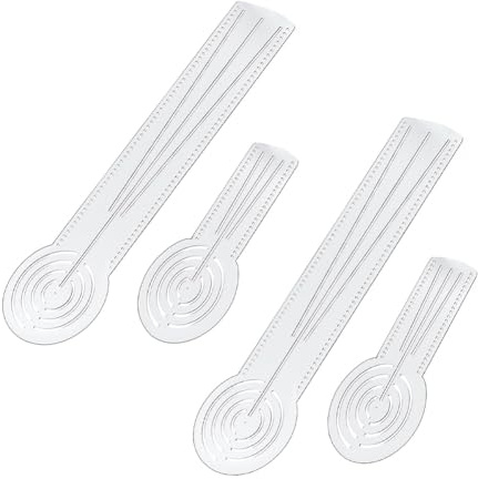 DICOSMETIC 4Pcs Mandala Schablonen Lineal Mandala Dot Art Kreiszeichner 3 In 1 Kompass Winkelmesser Acryl Schablone Punktier Lineal für Symmetrische Geometrische Zeichnungen Grußkarten Mini Leinwand
