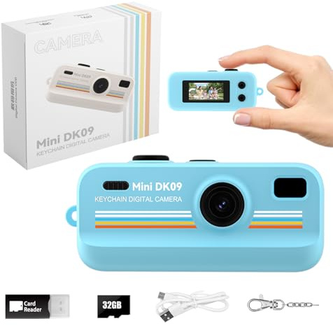 Mini Retro Digital Camera 2K HD 16X Zoom LED Light | Portable Compact Keychain Camera Vintage Filters Easy Control Pocket Camera for Kids Teens Travel Gift