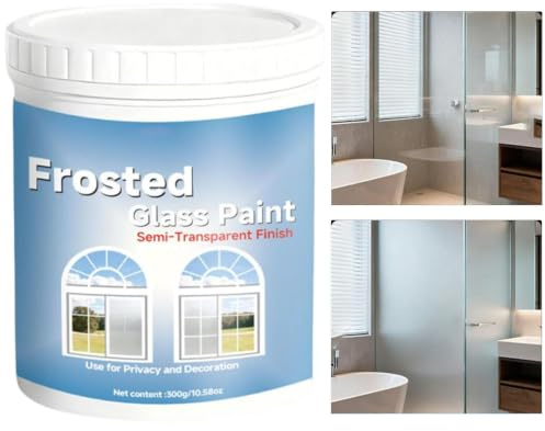 Genérico Pintura Efecto Vidrio esmerilado | Película Ocultante 350g con cepillo | Película para ventana | Para hotel, apartamento, puerta corredera, baño, cocina, casa