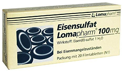 EISENSULFAT Lomapharm 100 mg Filmtabletten 20 St