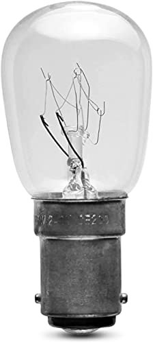 Merriway BH02398 (2 Pcs) Appliance Lamp Bulb, 15 W Small Bayonet Cap - Pack of 2 Pieces