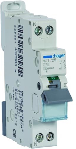disjoncteur hager - 1 phase + neutre - 25a - 4.5ka - courbe c - vis / vis