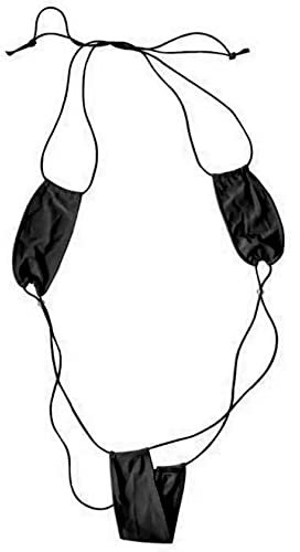 Embryform Teeny Weeny Sling Shot Micro Bikini, One-Piece Teddy Black Taglia u.