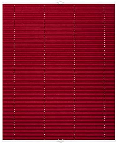 Lichtblick Plissee Klemmfix, ohne Bohren, verspannt, lichtdurchlässig, Blickdicht, Uni, mit eleganter Crushed Optik Brombeer,120 cm x 130 cm (B x L)