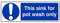300mmx100mm This Sink For Pot Wash Only Catering Sign Sticker Self Adhesive