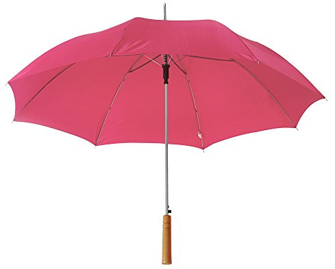 eBuyGB Pack of 6 Automatic Wedding Photographer Parasol Folding Umbrella, Long Umbrella with Stick Handle Rain Stick Umbrella, Umbrella, Colourful - Pink 37 Inch / 94cm Span 84cm Length