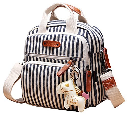 LCY Qualität Leinwand Designer Organizer Mini Multifunktions Baby Windel Wickeltasche Tote Messenger Rucksack-Streifen