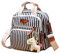 LCY Qualität Leinwand Designer Organizer Mini Multifunktions Baby Windel Wickeltasche Tote Messenger Rucksack-Streifen