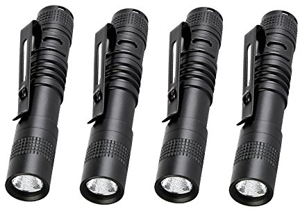 4 Pack POCKETMAN XPE-R3 Mini LED Taschenlampe 900 Lumen 9cm Mini Taschenlampe Tragbar mit Clip Camping, Bergsteigen, Notfall