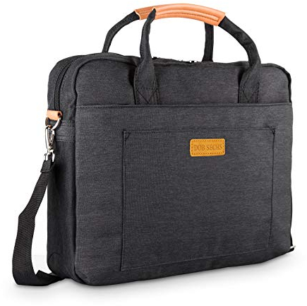 DOB SECHS 15-15.6 Zoll Laptoptasche Aktentaschen Handtasche Tragetasche Schulter Tasche Notebooktasche Laptop Sleeve Laptop hülle für bis zu 15-15.6 Zoll Laptop Dell/MacBook/Lenovo/HP,Schwarz