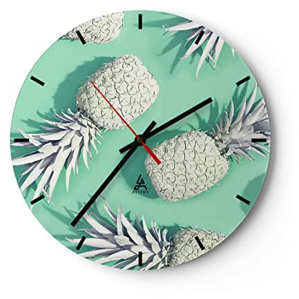 ARTTOR Moderne Glasuhr 40x40cm Rund Wanduhr Küche Pastell - 4040