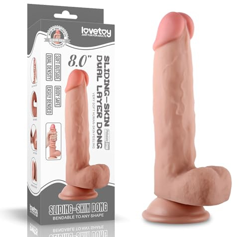 Lovetoy Sliding Skin Dildo, Nude, Ø 4x20 cm
