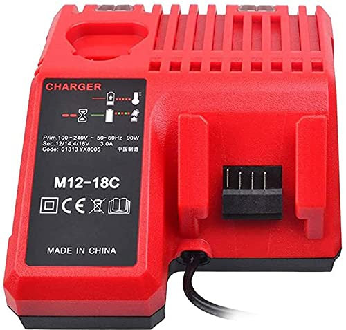 Ersetzen Ladegeräte für Milwaukee Akku M12-M18 18V 220V M18BX, M18B5, M18 XC, M18B2, M18B4, XC,48-59-1812 48-59-1807 48-59-1806 48-11-1828 48-11-1840 Rot