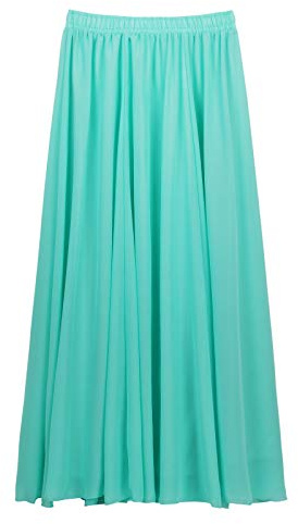 Damen Chiffon Langer Rock Strandrock Maxirock Chiffonrock Damenrock für Sommer Strand Alltag Party Rocklänge 90cm /100cm - Einfarbig