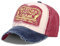 Alsino Basecap Käppi Cap Trucker-Cap Used Washed Vintage Look für lässige Typen - Verstellbar - Farbe: Blau rot - 100% Baumwolle