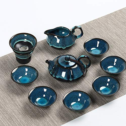 SijiHua Tea Cup Tea Set Ceramic Kung Fu Tea Set Gift Teapot 150ml Teacup 35ml 9-Piece Set